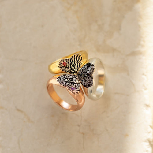 Personalized Heart Signet Ring