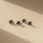 Emily Black Petal Earrings
