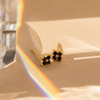 Black Flower Stud Earrings