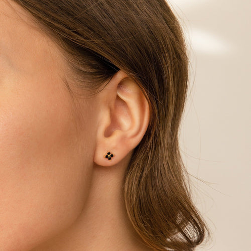 Black Flower Stud Earrings