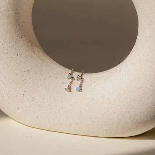 Custom Opal Drop Stud Earrings With Flatback