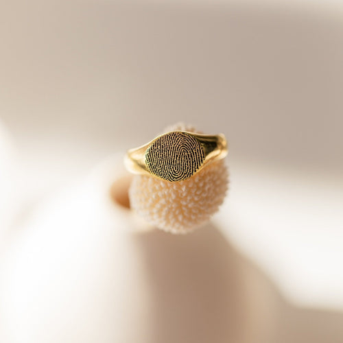 Personalized Fingerprint Signet Ring