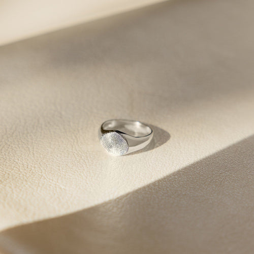 Personalized Fingerprint Signet Ring