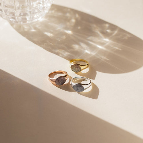 Personalized Fingerprint Signet Ring