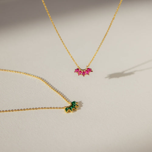 Personalized Marquise Birthstone Necklace
