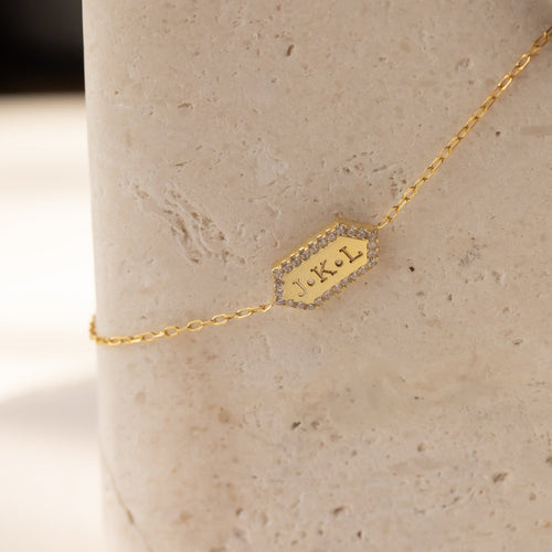 Hexagon Charm Bracelet