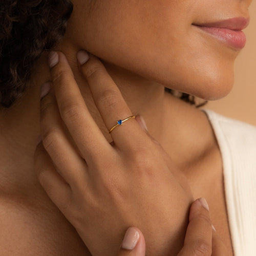 Heart-Shaped Birthstone Stacking Ring