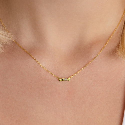 Initial Morse Code Birthstone Necklace