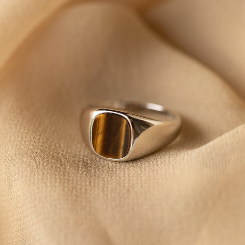 Men's Tigers Eye Signet Ring