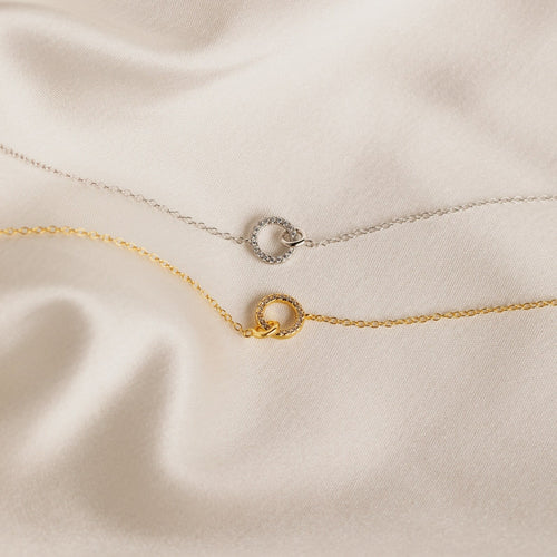 Elegant Interlocking Charm Necklace