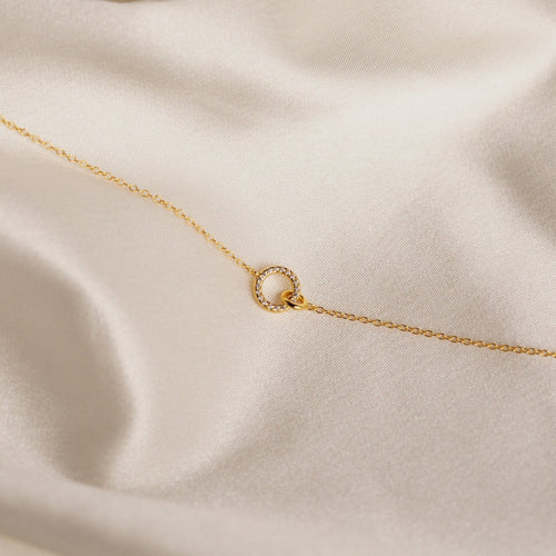 Elegant Interlocking Charm Necklace