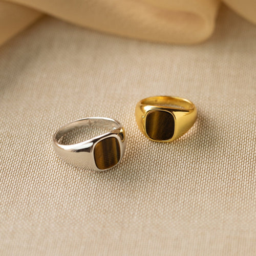 Men's Tigers Eye Signet Ring
