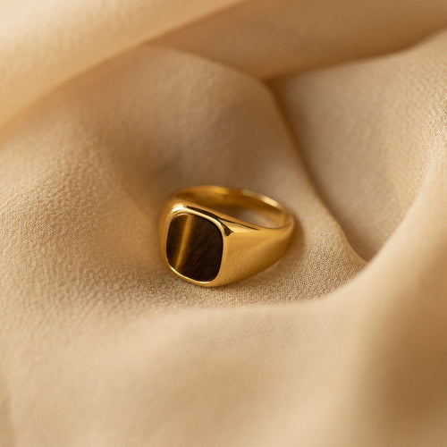 Men's Tigers Eye Signet Ring