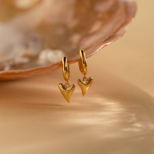 Shark Tooth Huggie Hoop Earrings
