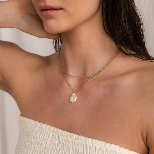 Tranquil Light Green Beaded Necklace