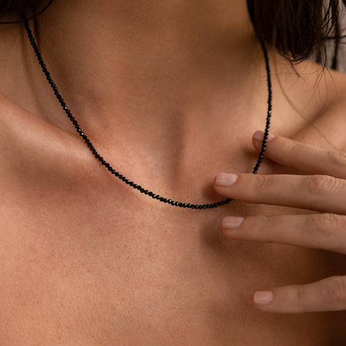 Boho Chic Black Abyss Beaded Necklace