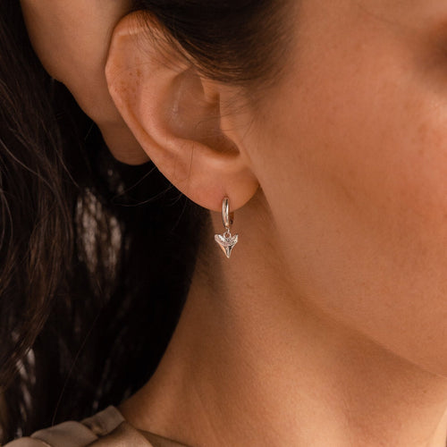 Shark Tooth Huggie Hoop Earrings