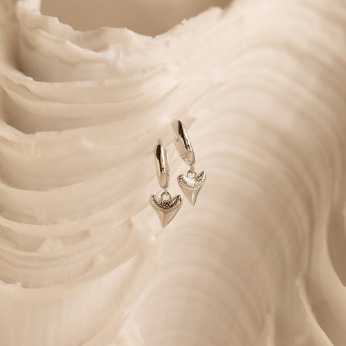 Shark Tooth Huggie Hoop Earrings