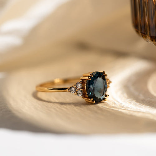 Blue Topaz Diamond Ring