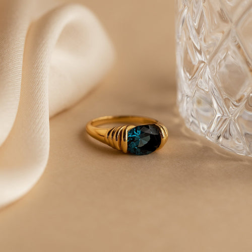 Blue Topaz Signet Ring