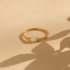 Marquise Opal and Diamond Ring