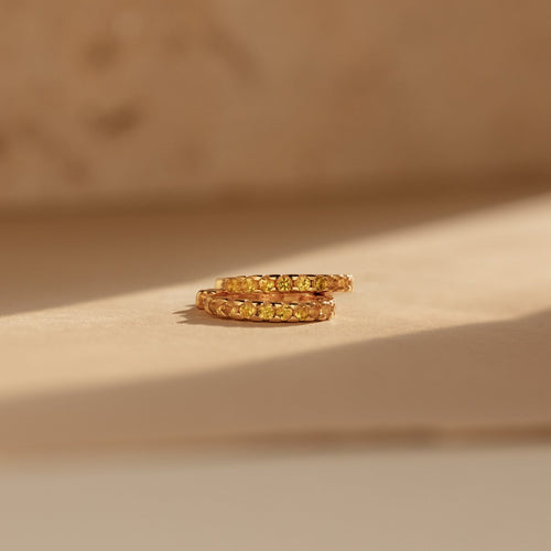 Radiate Sunshine with Our Citrine Huggie Earrings