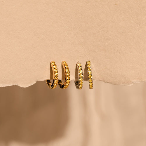 Radiate Sunshine with Our Citrine Huggie Earrings