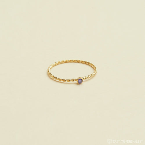 Twisted Birthstone Ring