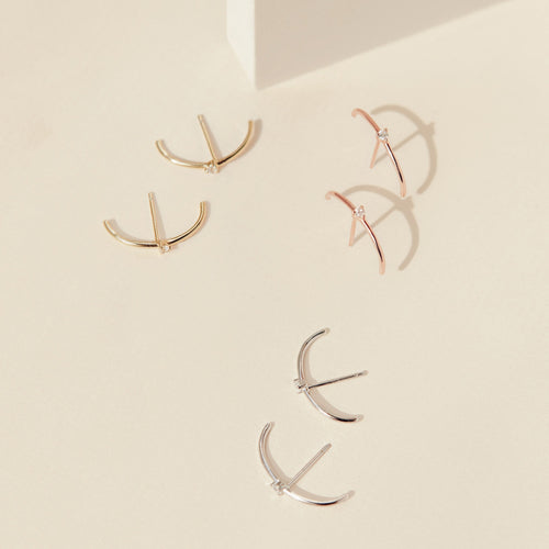 Arc Diamond Stud Earrings