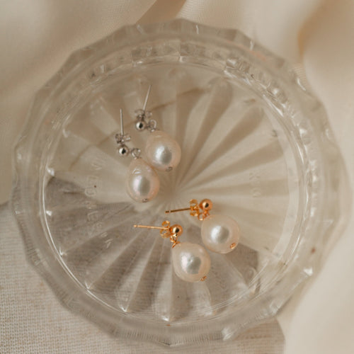 Large Baroque Pearl Statement Earrings