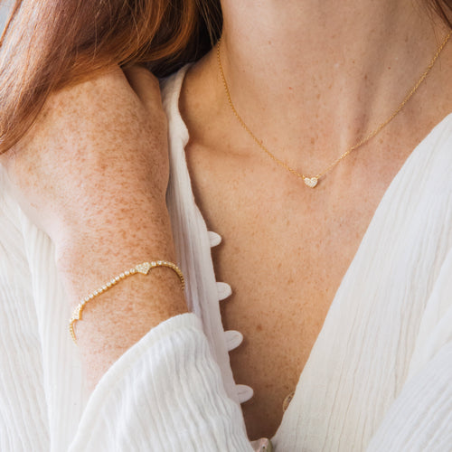 Pave Heart Bracelet