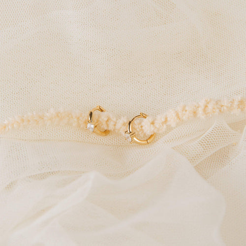 Athena Diamond Huggie Earrings