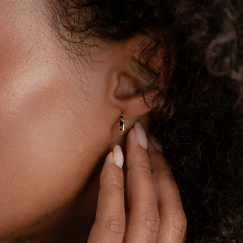 Amaya Black Diamond Threader Earrings