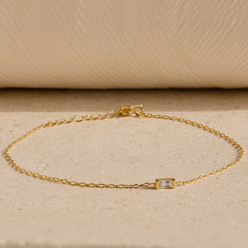 Personalized Baguette Birthstone Bracelet