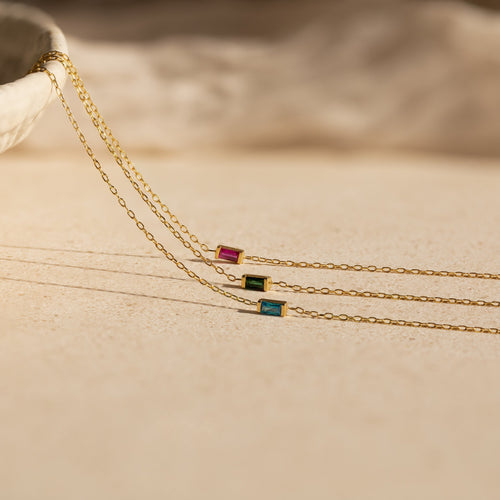 Personalized Baguette Birthstone Bracelet