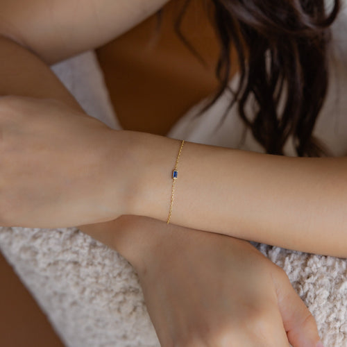 Personalized Baguette Birthstone Bracelet
