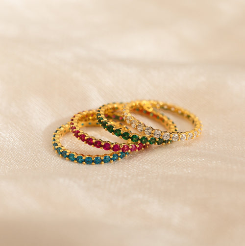 Custom Eternity Tennis Birthstone Ring