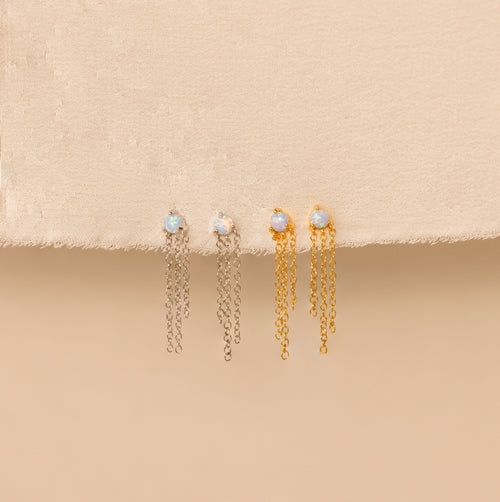 Opal Chain Earrings