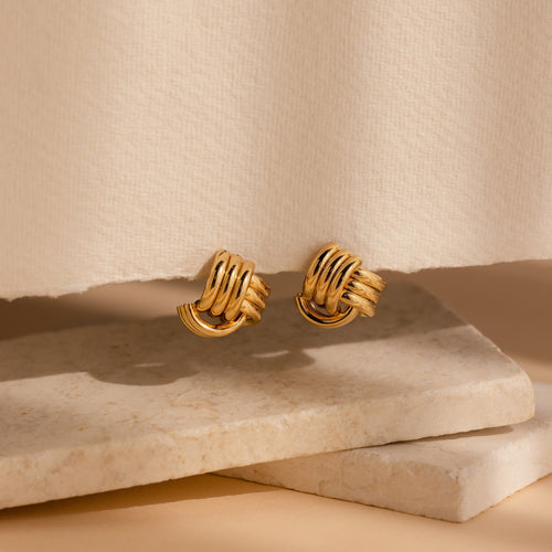 Bold Triple Knot Stud Earrings