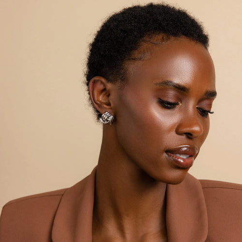Bold Triple Knot Stud Earrings