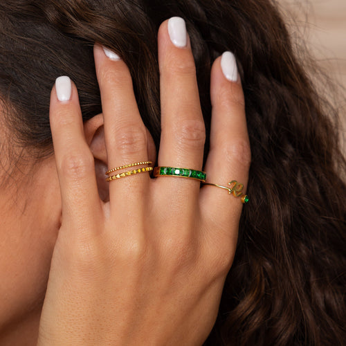 Birthstone Inlay Band Ring