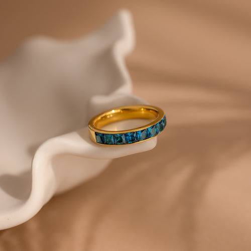 Birthstone Inlay Band Ring