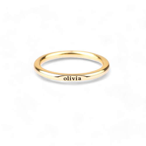 Flat Top Super Tiny Stackable Name Ring