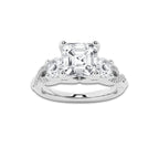 1.23 ctw Asscher Lab-Grown Diamond Side Stone Engagement Ring in Platinum for Women | Colorless E, VS1 Clarity, IGI Certified 0.75 ct Center Diamond