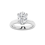 7.00 ctw Oval Lab-Grown Diamond Minimalist Engagement Ring in 14K White Gold for Women | D Color, VVS1 Clarity, IGI Certified