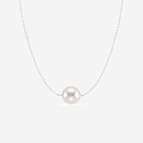 9.5 - 10.0 mm Cultured Freshwater Pearl Necklace 14K White Gold