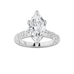 1.94 ctw Marquise Lab-Grown Diamond Twisted Band Engagement Ring in 14K White Gold for Women | Colorless E, VS1 Clarity, IGI Certified 1.50 ct Center Diamond