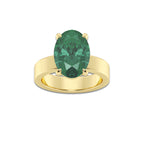 Heather 4 ctw Oval Cut Emerald Lab Grown Diamond Solitaire Engagement Ring 14K Yellow Gold | 4 ct Center