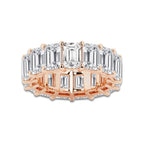 Joy 15 ctw Emerald Lab Grown Diamond Cut Luxe Eternity Band - 6.8mm Width 14K Rose Gold, E, VS1