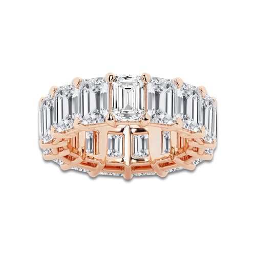 Joy 15 ctw Emerald Lab Grown Diamond Cut Luxe Eternity Band - 6.8mm Width 14K Rose Gold, E, VS1